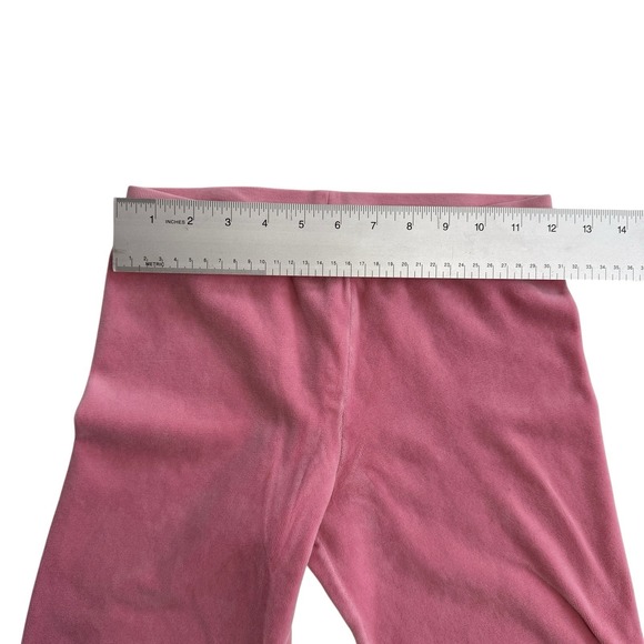 Vintage Juicy Couture Girls Velour Lounge Pants Pink Y2K Cozy 24 x 25" Girls 10 - Picture 6 of 7
